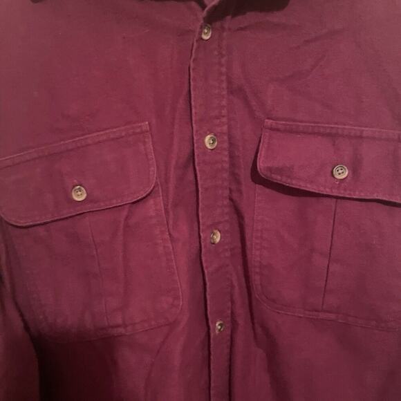 St. Johns Bay Vintage Mens Chamois Cloth Flannel Shirt Burgundy Red Size XXL 2X - Picture 5 of 7